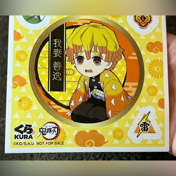 Demon Slayer / Kimetsu no Yaiba x Kura Sushi Zenitsu Sticker Sheet Japan Anime - Picture 4 of 5